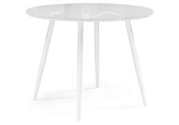 Стол стеклянный Абилин 100(140)х76 ультра белое стекло / белый / белый матовый (100x76)