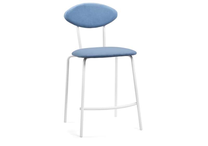 Барный стул Коумо катания дасти блю / белый матовый (47x54x95). 