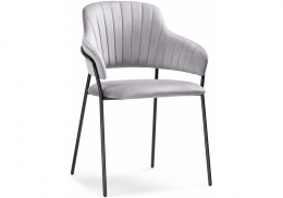 Стул на металлокаркасе Инклес серый / черный глянец (57x56x82)