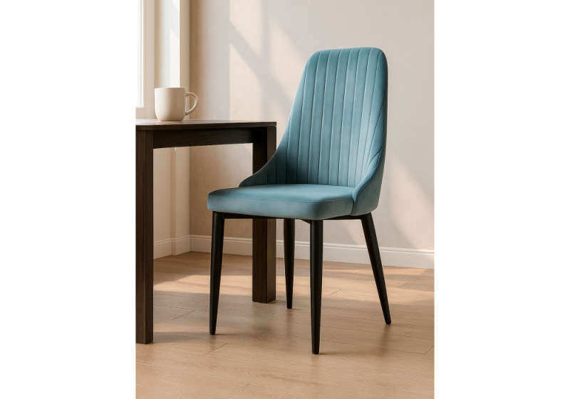 Стул на металлокаркасе Kora light blue / black (47x57x89)