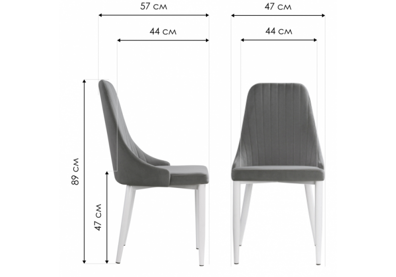 Стул на металлокаркасе Kora light blue / black (47x57x89)
