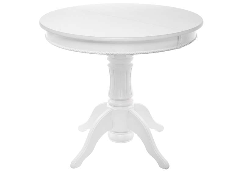 Стол деревянный Павия 90(120)х90х80 белый (90x80). 