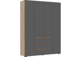 Шкаф Элла ШК 05 серый графит 0162 / дуб крафт золото (160x46x208)