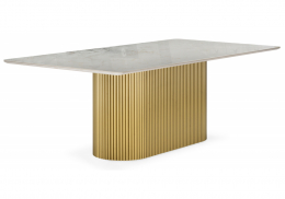 Керамический стол Ривера 220x110 brecha crema / золото (110x77)