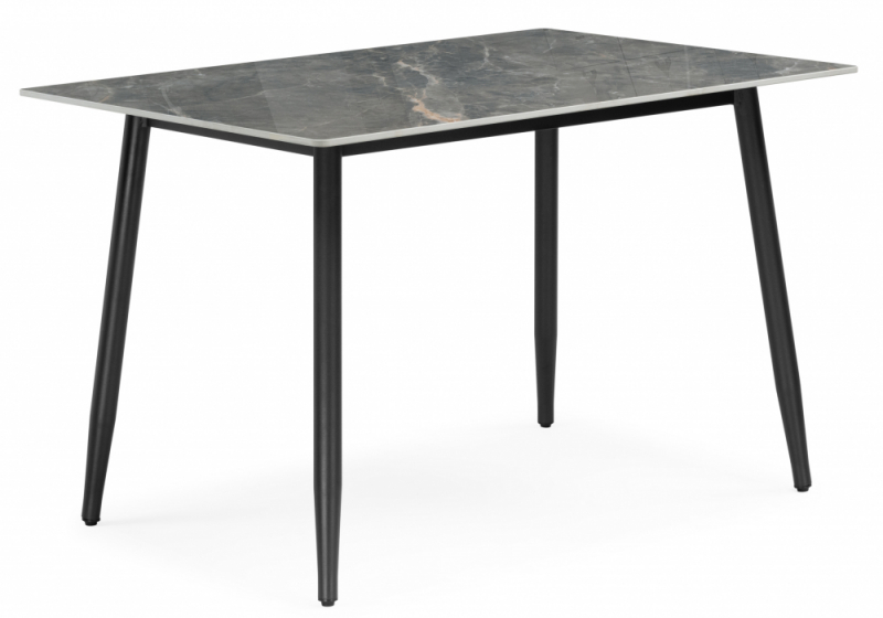 Керамический стол Rion 120 серый мрамор / черный (80x75). 