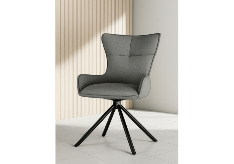 Стул на металлокаркасе Chicago light gray / black (55x55x87)