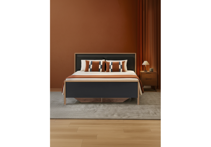 Кровать Тхан 180х200 дуб крафт золотой / антрацит
