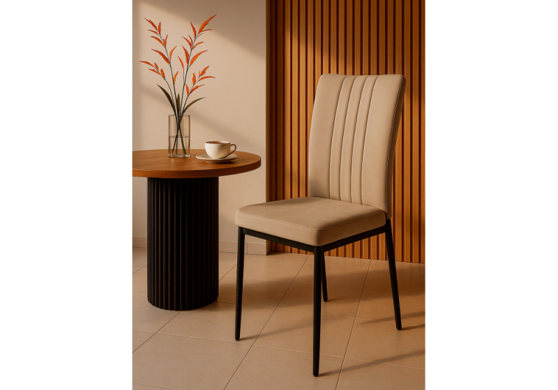 Стул на металлокаркасе Rek cappuccino / black (42x54x94)
