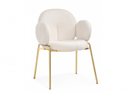 Стул на металлокаркасе Kalipso white / gold (62x60x85)