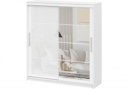 Шкаф Лайн 2 белый текстурный (200,1x60x220)