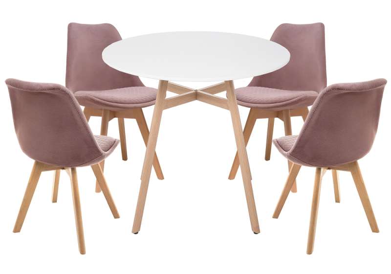 Обеденная группа Арги 80 light purple / white / wood (). 