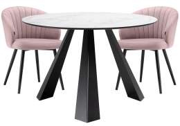 Обеденная группа Брееил velutto 3 / белый мрамор / черный ()
