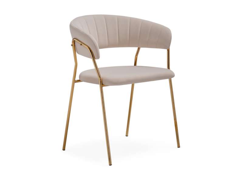 Стул на металлокаркасе Kamelia 1 beige / gold (60x52x79). 